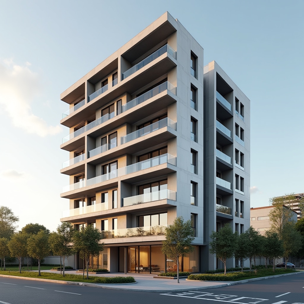 Modern residential building exterior