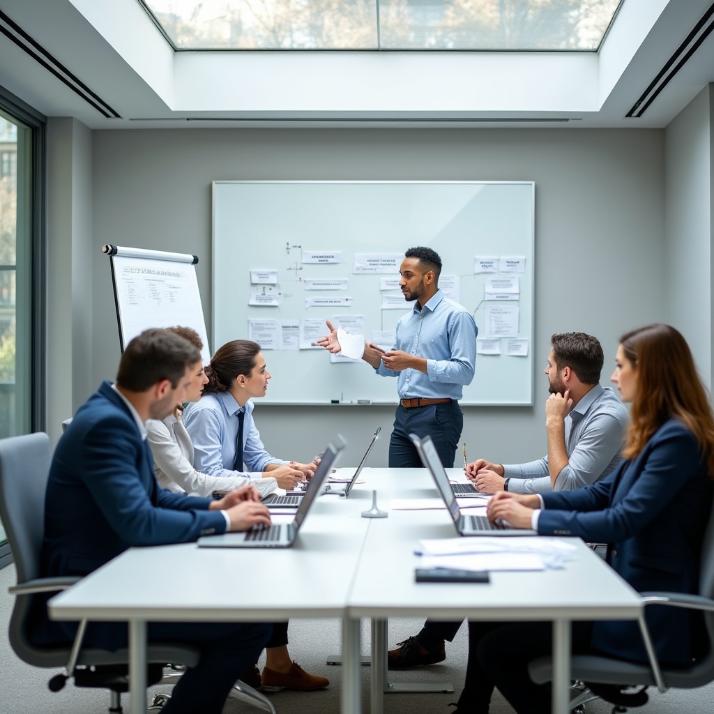 Committee members receiving training on building management
